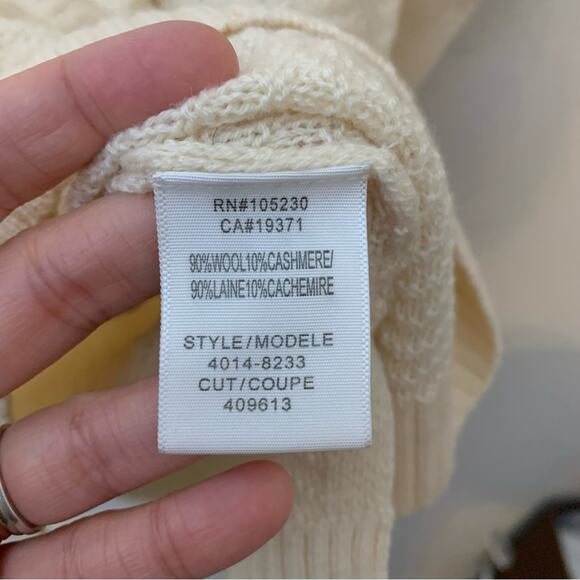 JOIE Wool Cashmere Cream Chevron Pattern Soft Sweater - Picture 3 of 8